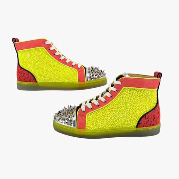 Christian Louboutin No Limit Spike Sneakers Size 40 US Women 10 Strass High Top - Picture 7 of 15